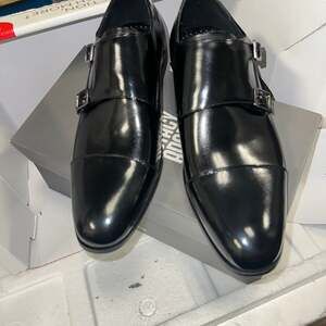 Stacy Adams Gordon Men's Black Double Monk Strap Dress Shoes 10